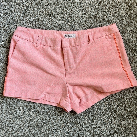 🦋 Merona Orange Shorts Size 8 Summer Casual Vacation - Picture 1 of 7